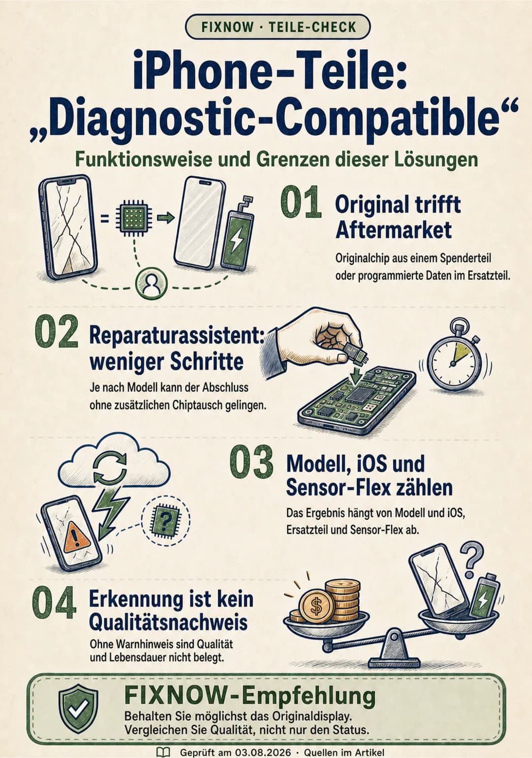 Was sind „Diagnostic-Compatible“-iPhone-Teile?